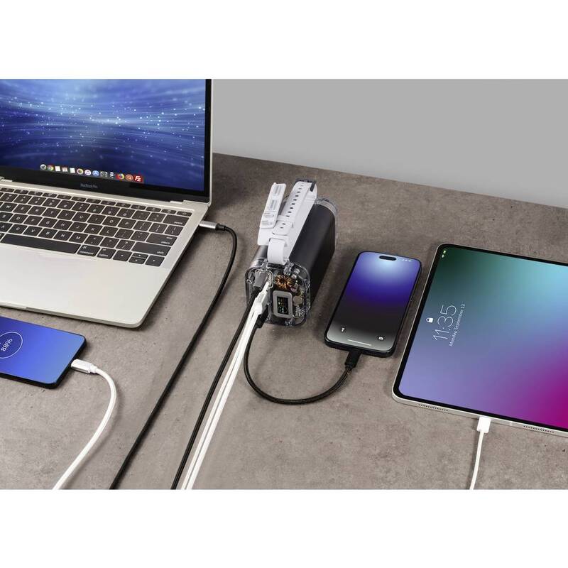VOLTCRAFT Powerbank Akku Ladegerät LED Taschenlampe Grau Outdoor 40000 mAh IP67 - 4064161313313