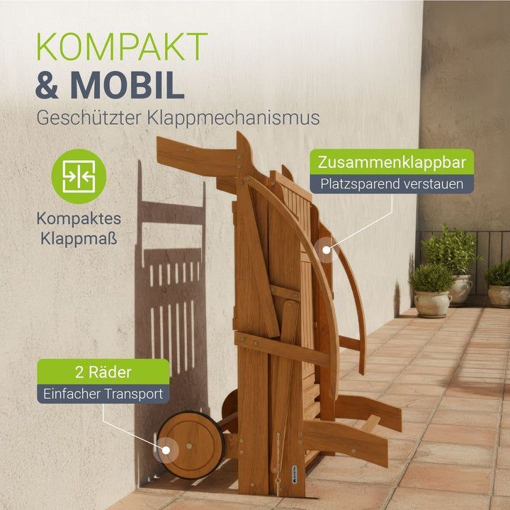 Gartenliege klappbar Sun Scape Sonnenliege wetterfest Akazienholz verstellbar - 4262437187457