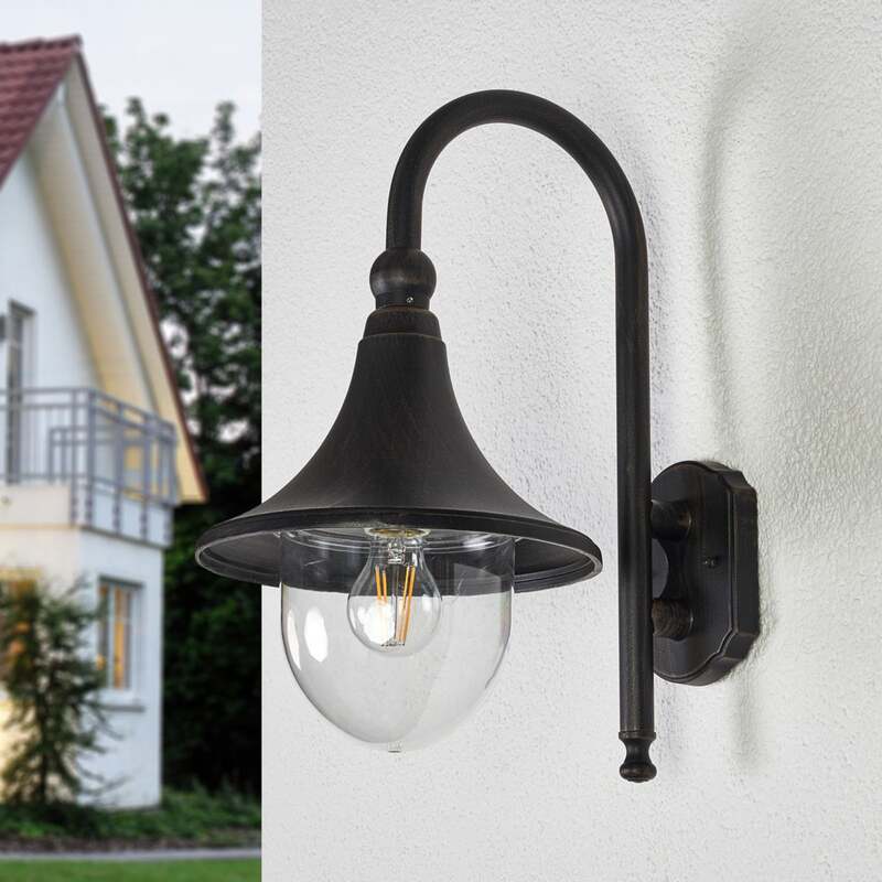 Lindby Außenwandleuchte Gartenleuchte Daphne LED Lampe dimmbar schwarz IP44 - 4251096533873