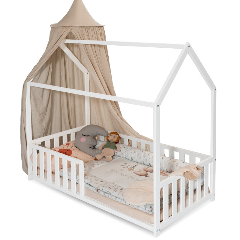 Amal II Kinderbett Julia Weiß 70x140 cm Babybett Gitterbett Möbel Buchenholz - 2000585293406