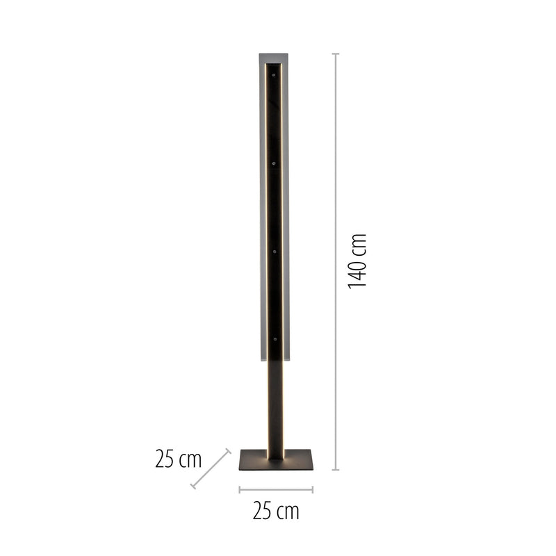 Schöner Wohnen Stehlampe Lena LED dimmbar Lampe Leuchte schwarz 140cm Höhe - 4043689018238