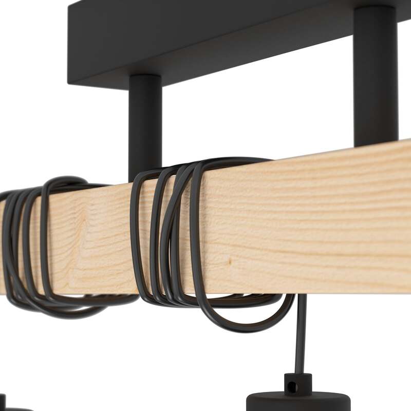 Deckenleuchte Townshend 5 schwarz creme 3 Käfigschirme E27 60W IP20 55cm - 9002759440749