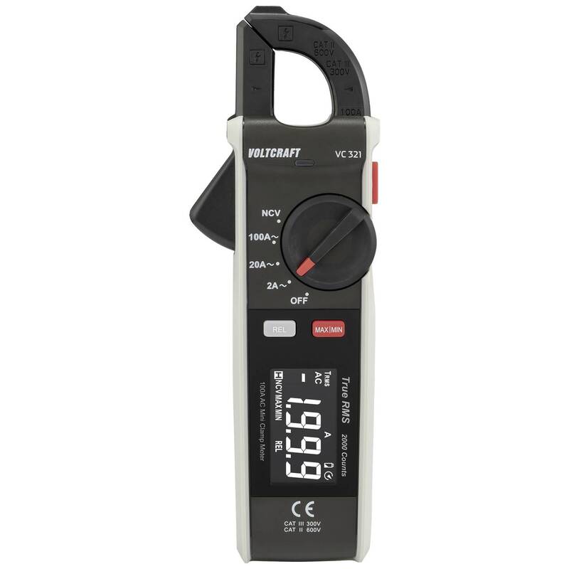 VOLTCRAFT Stromzange Zangenamperemeter Wechselstrommesser VC-321 ISO kalibriert - 4064161323336