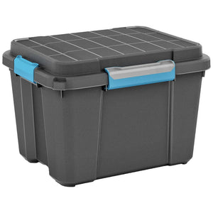 B-Ware SCUBA Aufbewahrungsbox M 45L stapelbar schwarz/grau/blau 495x340x390 mm