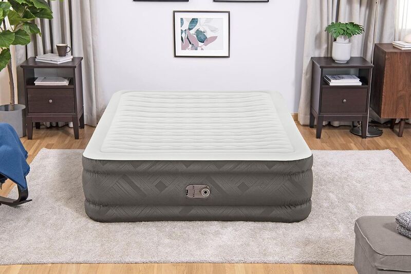 46cm Bestway Air Mattress Queen Inflatable Bed Airbed Grey - 06941607326596