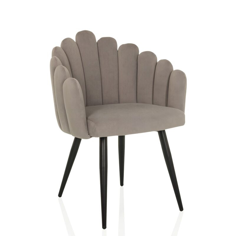 hjh LIVING SCALLORE Esszimmerstuhl Muscheloptik Grau gepolstert 84cm hoch - 4064323107576