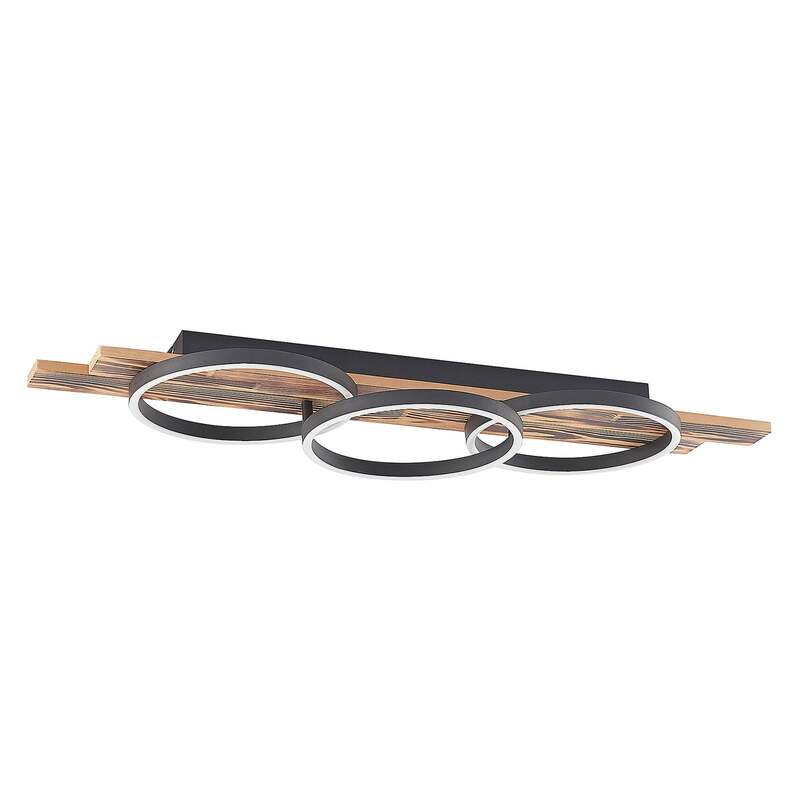 Lindby Deckenleuchte Sentoa LED Lampe Holz dimmbar warmweiß 3000K 100cm lang - 4251911728095