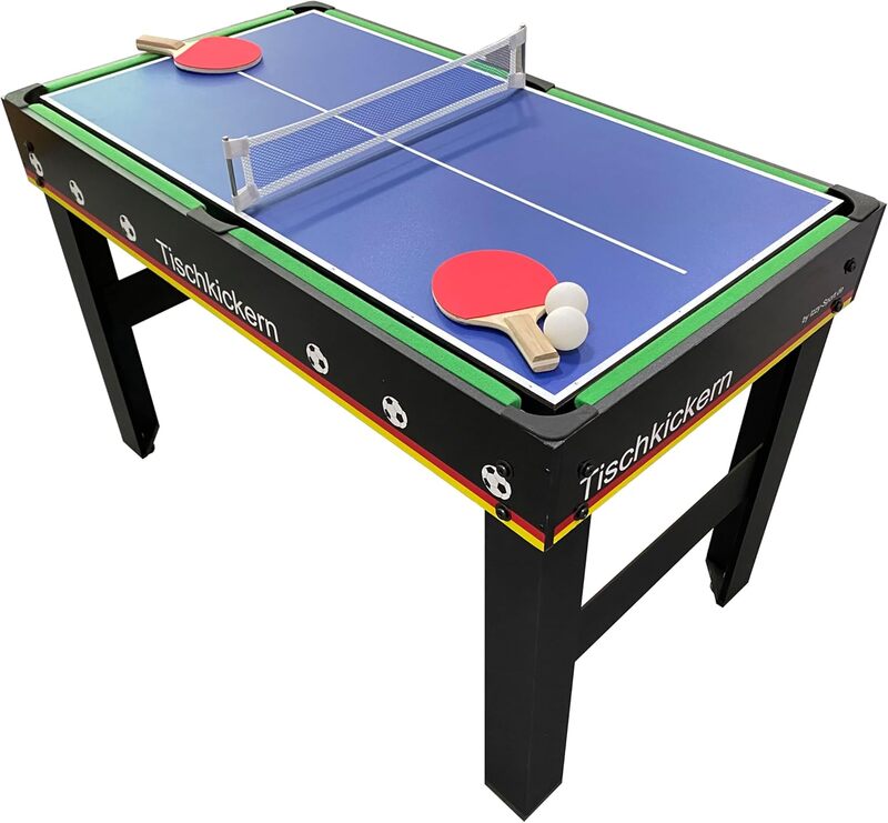 Izzy 4-in-1 Multi-Kicker Tischfußball Billard Tischtennis Air Hockey 123cm - 4047385499155