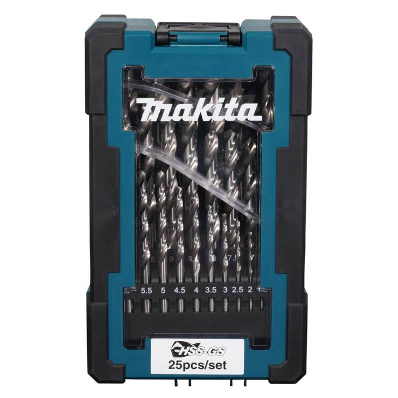 Makita Spiralbohrer Set Bohrer Metallbohrer HSS-GS Set Werkzeug Sortiment 25tlg - 197050351425