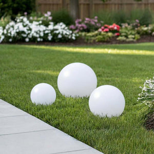 B-Ware Lindby Solarlampen Außenleuchten Gartenkugeln Led Lampen Set Weiß Kunststoff504