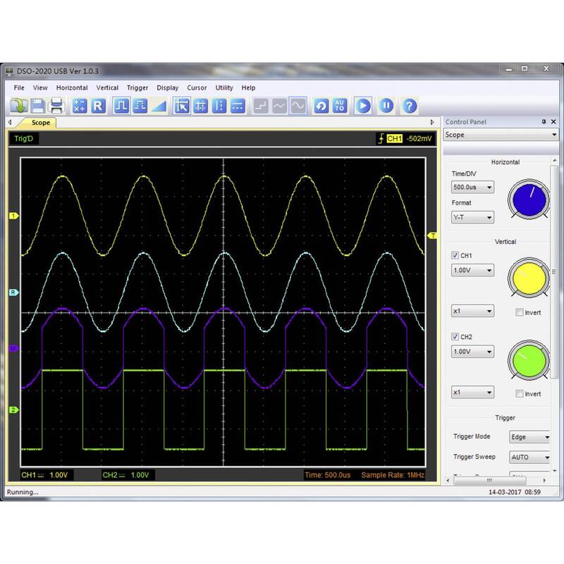Voltcraft USB-Oszilloskop DSO-2020 20 MHz 2-Kanal 48 MSa/s 1 Mpts 8 Bit DSO - 4016138790269