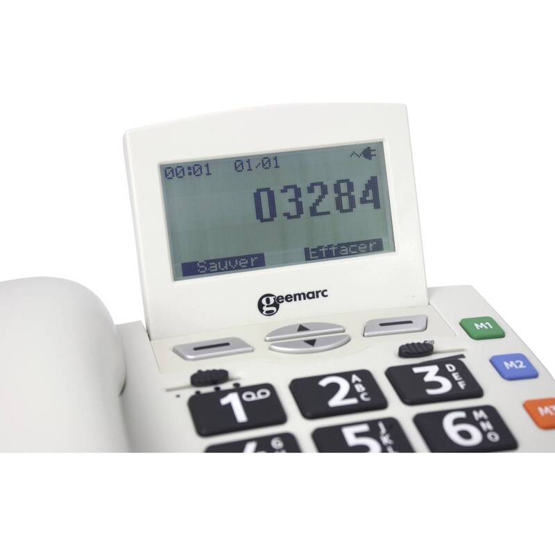 Geemarc Seniorentelefon Schnurgebunden inkl. Notrufsender Beleuchtetes Display - 3521350007947