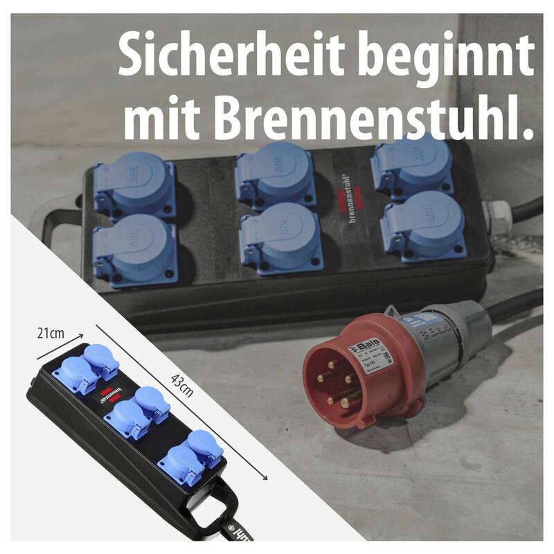 Brennenstuhl Portabler CEE Stromverteiler BSV P 6x 230V 400V IP44 2m Kabel - 4007123688722