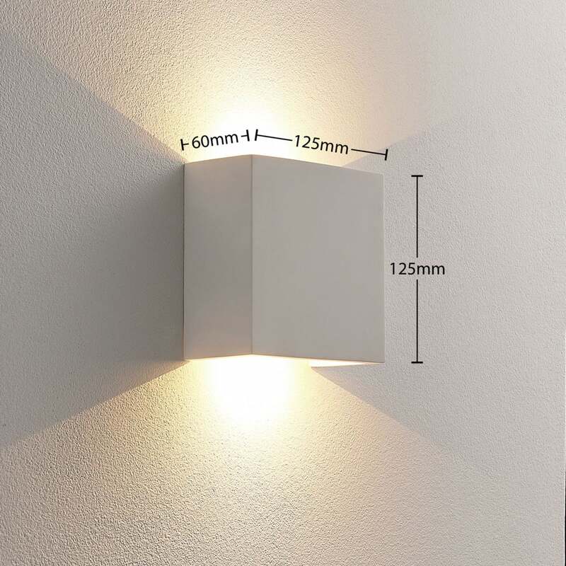 Lindby Wandleuchte Wandlampe Anneke LED Leuchte Gips weiß 13cm up/down 440lm - 4251096535686