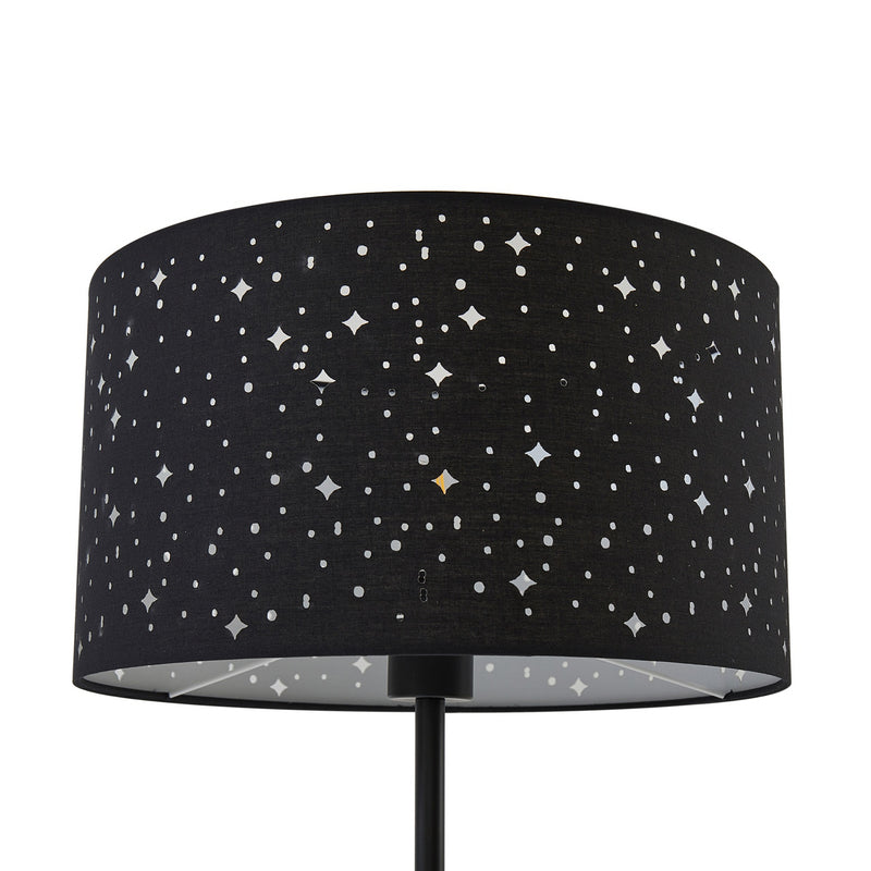 Lindby Stehleuchte Melanie schwarz Stoff, Ø 36 cm Stehlampe Lampe Leuchte Spot - 4251911797831
