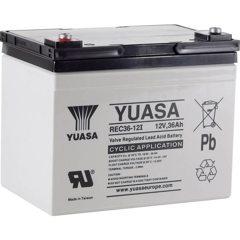 Yuasa Bleiakku Akkumulator 12 V 36 Ah AGM Blei Vlies M5 Schraubanschluss Gering - 2050004548655