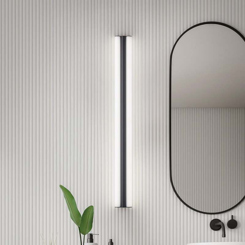 Helestra Spiegellampe Spiegelleuchte LED Loom Badezimmer Schwarz 90 cm 36 W IP44 - 4022671121347