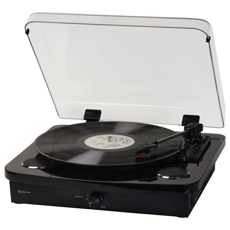 Denver Plattenspieler Riemenantrieb VPL-230B Retro Design Schwarz Bluetooth - 5706751068003