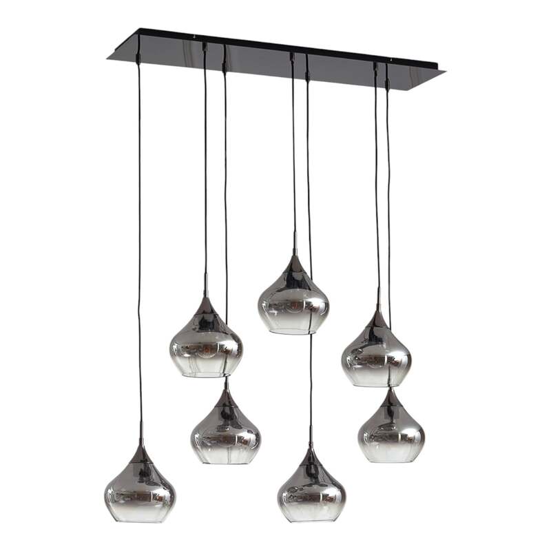 Lucande Hängeleuchte Jarven Hängelampe Deckenlampe Lampe 7-flammig schwarz Glas - 4251911791587