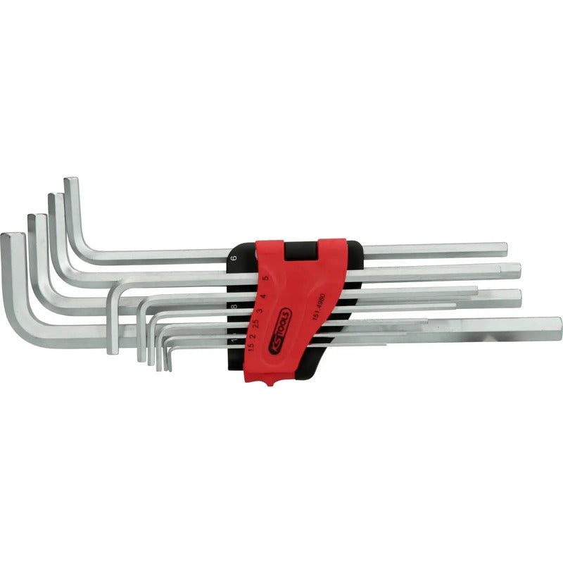 KS Tools Innen-Sechskant Winkelschraubendreher Werkzeugstahl Set 1,5-10mm 10-tlg - 4042146790113
