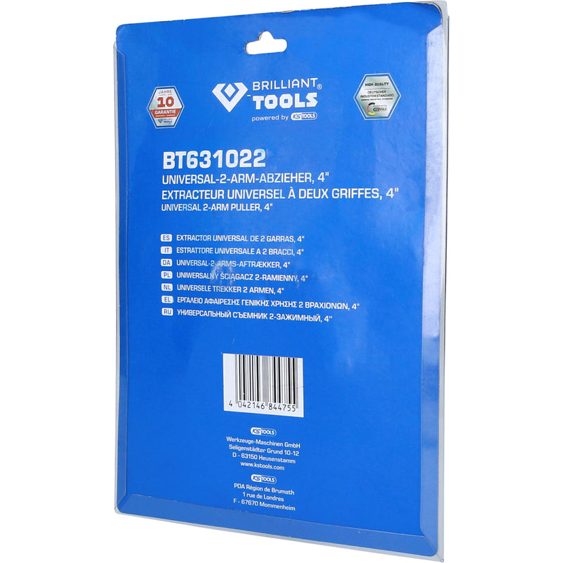 Brilliant Tools Abzieher 2-armig BT631022 Universal Abzieher Spannbereich 60mm - 4042146844755