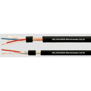 B-Ware HELUSOUND Mikrofonkabel 2 x 0.5 mm² geschirmt 100 m schwarz rot flexibel