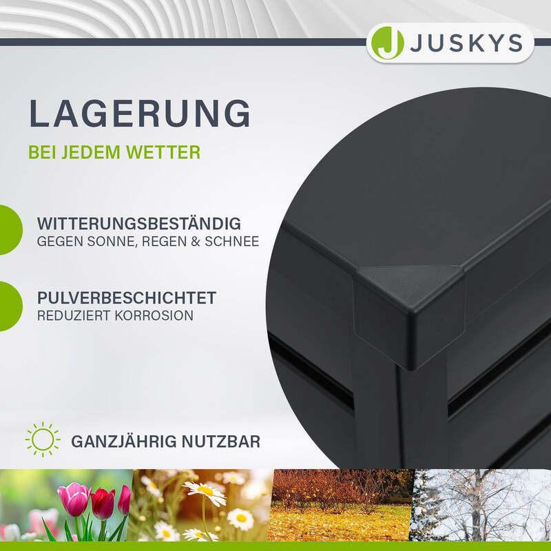 Metall Auflagenbox Limani wasserdichte Gartenbox 380 L rostfrei anthrazit - 4260565529101