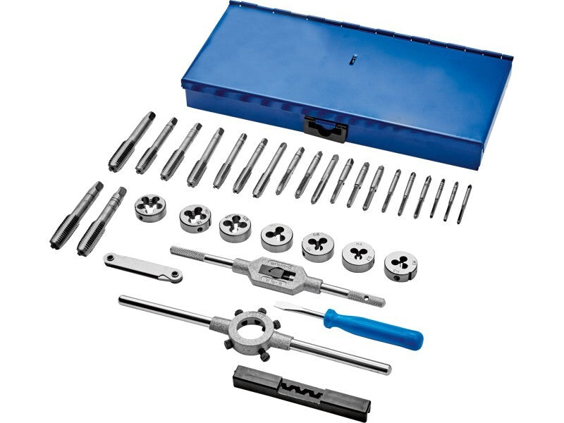 LUX-TOOLS Gewindeschneidsatz 32-teilig Werkzeugstahl Gewindeschneider Set 500W - 4007875019102