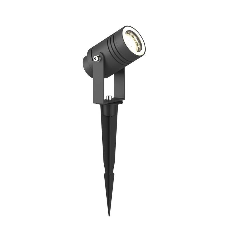Lucande Außenstrahler Galina Gartenleuchte LED Strahler grau IP65 11cm 1x6W - 4251096556018