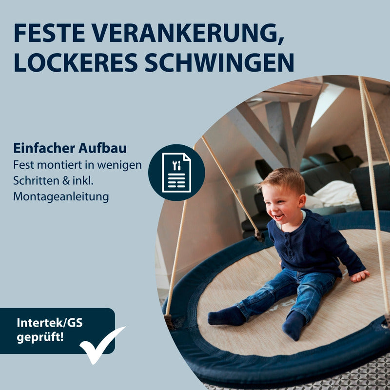 HUDORA Nestschaukel Lounge 110 cm blau für Kinder ab 3 Jahren Indoor Outdoor - 4005998722114