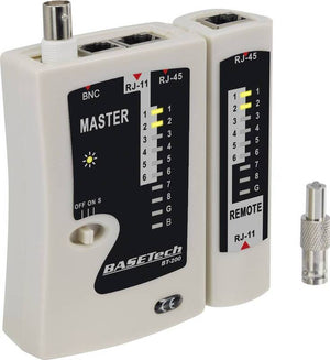 B-Ware Basetech BT-200 Kabeltester Geeignet für RJ-45 RJ-11 BNC