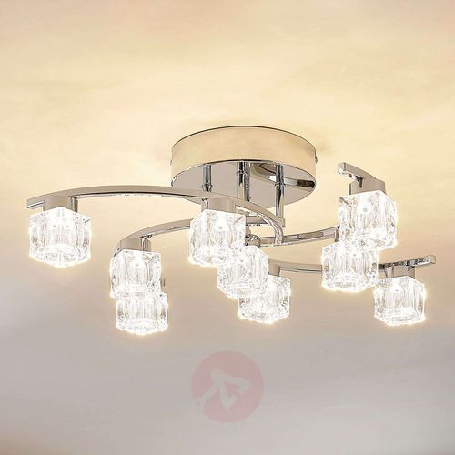 Lampenwelt.com LED-Deckenlampe Deckenlampe Lampe Yaro verchromt dimmbar 9-fl. - 4251096550207