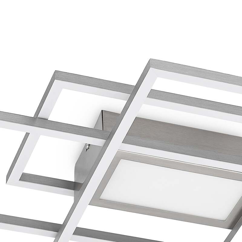 Lindby Deckenleuchte Caitlin LED Lampe dimmbar nickel CCT Fernbedienung 105x42cm - 4251096595598