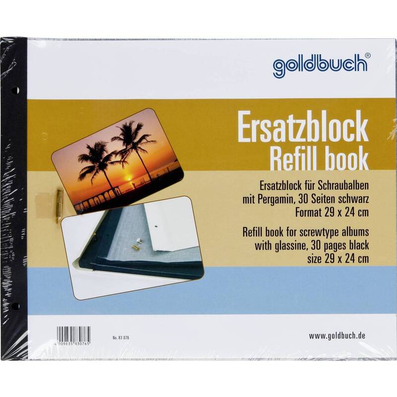 Goldbuch Ersatzblock 29x24cm 30 Seiten schwarz für Schraubalben 83076 - 4009835830765