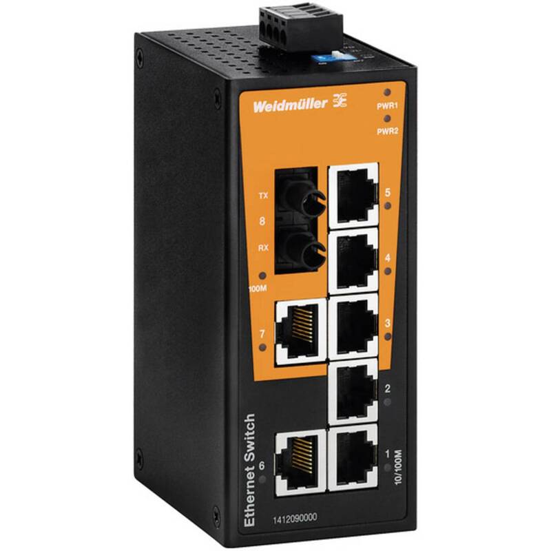 Weidmüller IE-SW-BL08-7TX-1ST Industrial Ethernet Switch 10 / 100 MBit/s Hub - 4050118212686
