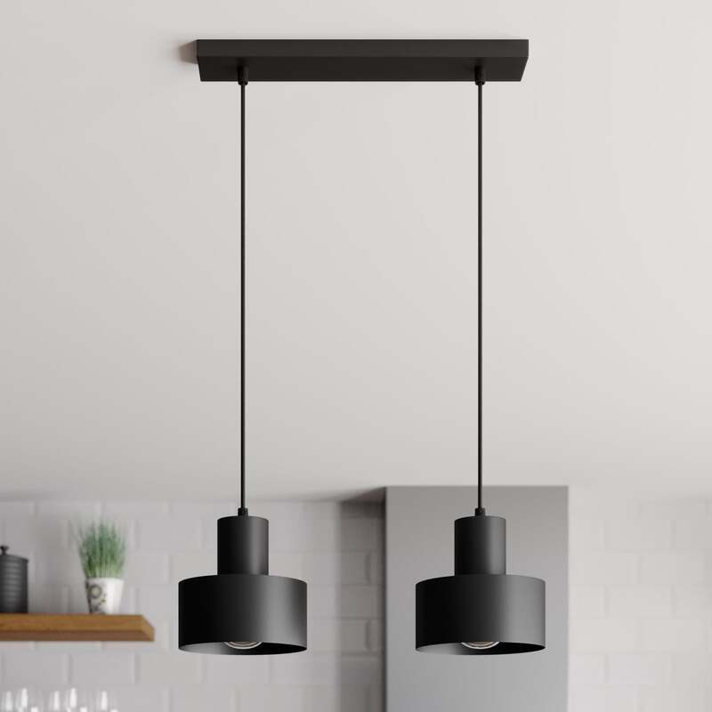 Euluna Hängeleuchte Hängelanpe Lampe Leuchte linear zweiflammig schwarz Stahl - 5902335263998