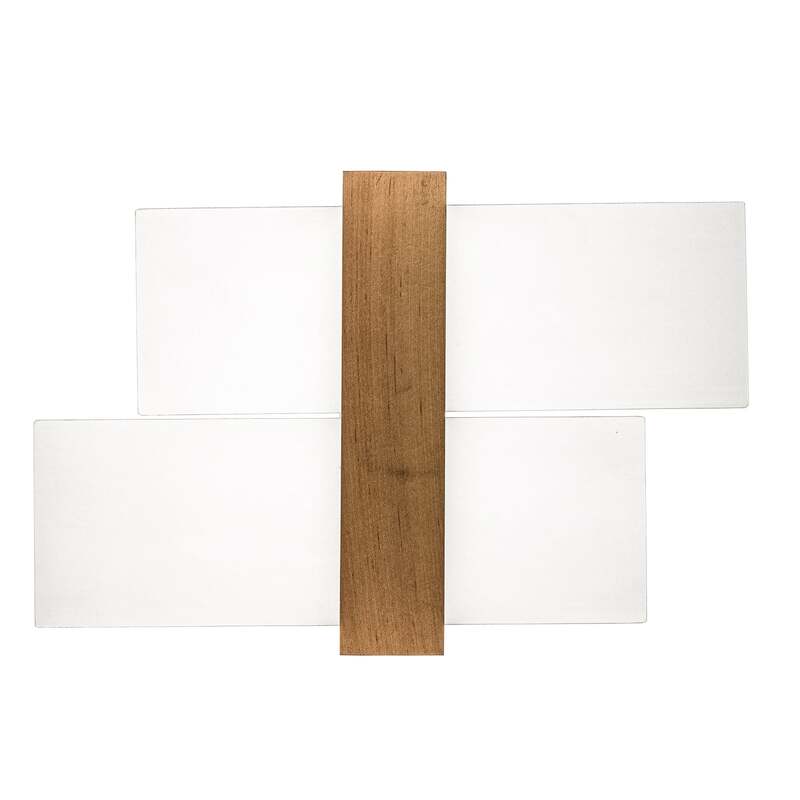 Wandleuchte Shifted 1 LED Wandlampe dimmbar Glas Holz weiß 43x30cm elegant - 5903282729445