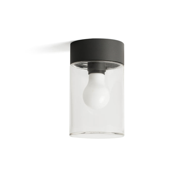 FARO BARCELONA Außendeckenleuchte Deckenlampe Kila anthrazit transparent E27 LED - 8421776245334