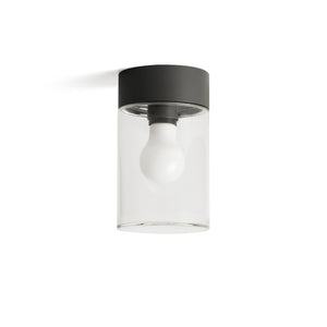B-Ware FARO BARCELONA Außendeckenleuchte Deckenlampe Kila anthrazit transparent E27 LED