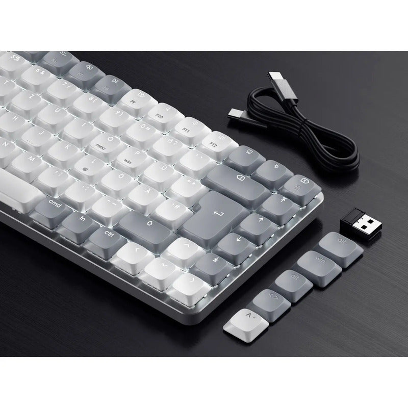 Satechi Tastatur Bluetooth SM1 Slim QWERTZ Grau Gaming Büro 75% Layout - 0810086361533