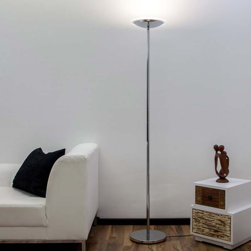 Lindby Stehlampe Malea LED dimmbar chromfarben 180cm elegante Leuchte Lampe - 6291105709613
