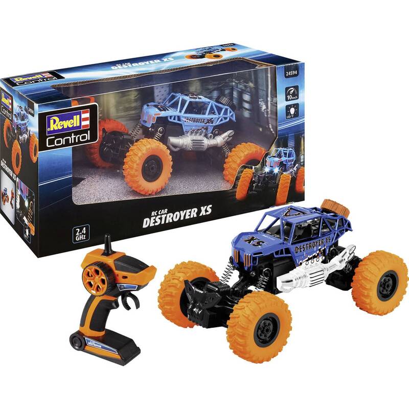Revell 24594 Destroyer XS 1:18 RC Crawler für Einsteiger mit LED-Scheinwerfern - 4009803245942
