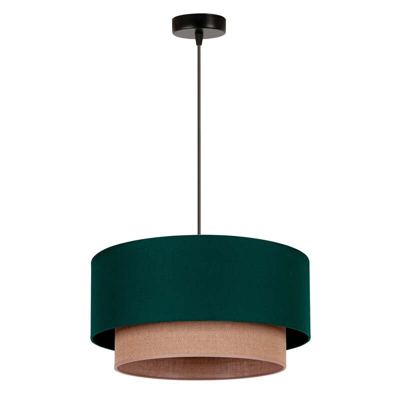 Hängeleuchte Boho Ø 45 cm 1fl grün/jute dimmbar Made in Europe - 5903689189804