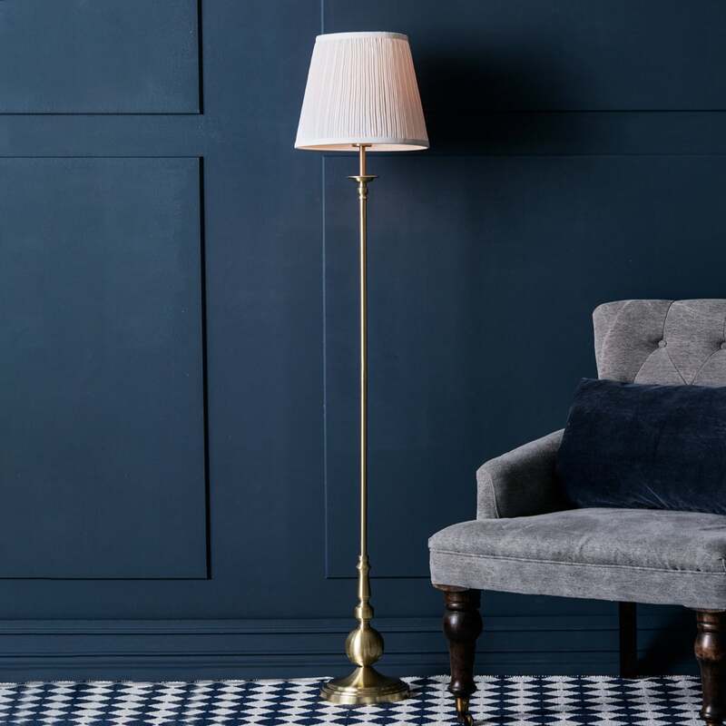 Markslöjd Stehleuchte Imperia Lampe Designer Leuchte E27 messing weiß 150cm - 7330024558342