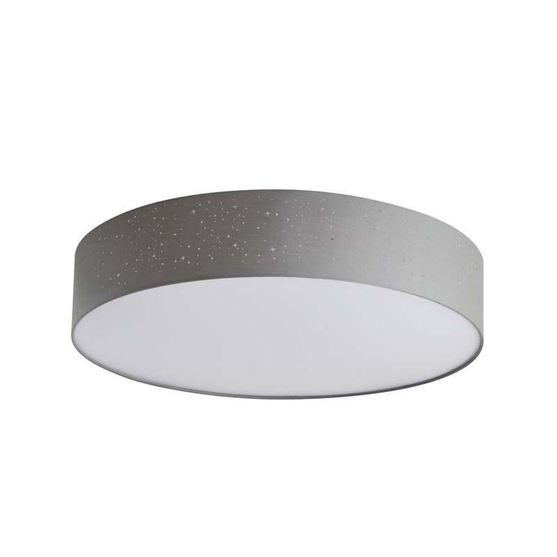 Lindby Deckenlampe Deckenleuchte Ellamina LED hellgrau Textil Wohnzimmerlampe - 4251096586596