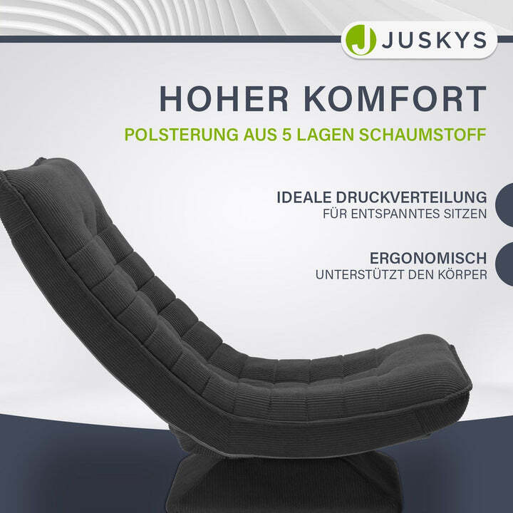 Relaxsessel Korsika ergonomisch 360° drehbar grau mit 5-lagiger Polsterung - 4262437183923