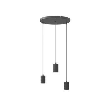 Calex Retro Pendelleuchte Hängeleuchte Hängelampe Leuchte rund 3-flg. schwarz - 8712879143796