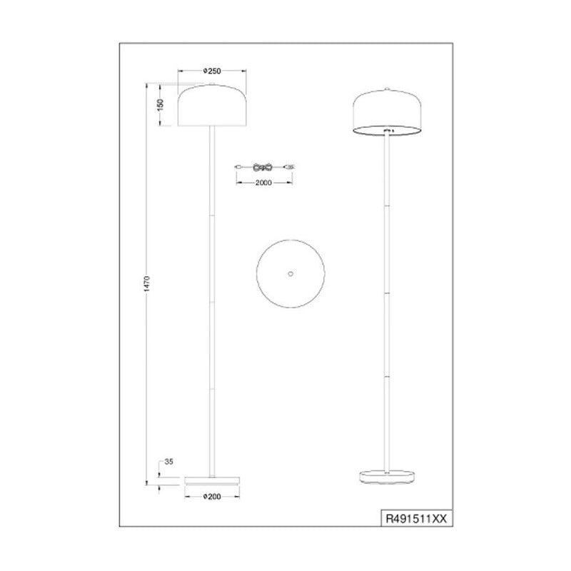 Reality Stehleuchte LED-Akku-Standlampe braun Metall dimmbar coffee Höhe 147 cm - 4017807640915