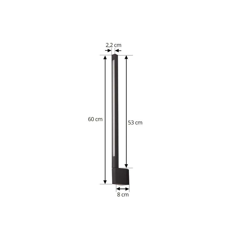 Lindby Wandleuchte Außen Neano LED Gartenlampe Lampe schwarz 60cm IP54 - 4251911797794