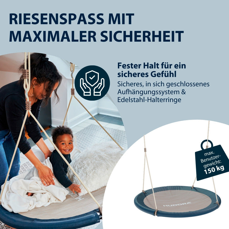 HUDORA Nestschaukel Lounge 110 cm blau für Kinder ab 3 Jahren Indoor Outdoor - 4005998722114